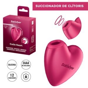 Cutie Heart vibrador de ondas de presion en forma de corazon a pilas