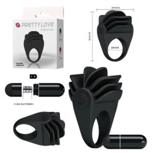 Anillo vibrador escamado negro